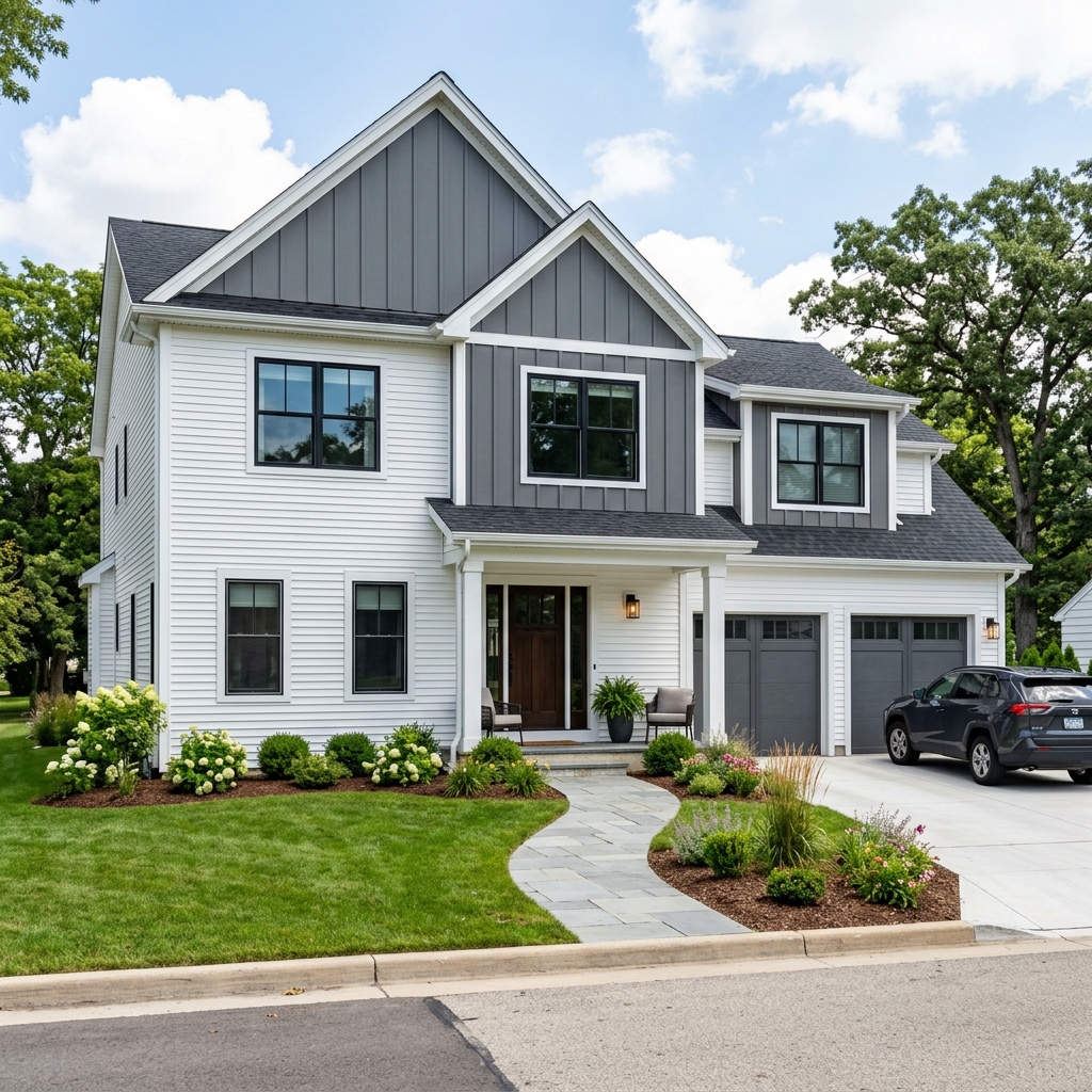 Beautiful home exterior with brand new premium vinyl siding
