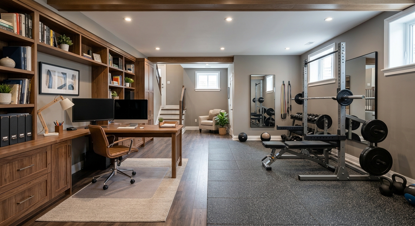 Home Office & Gym Combo
