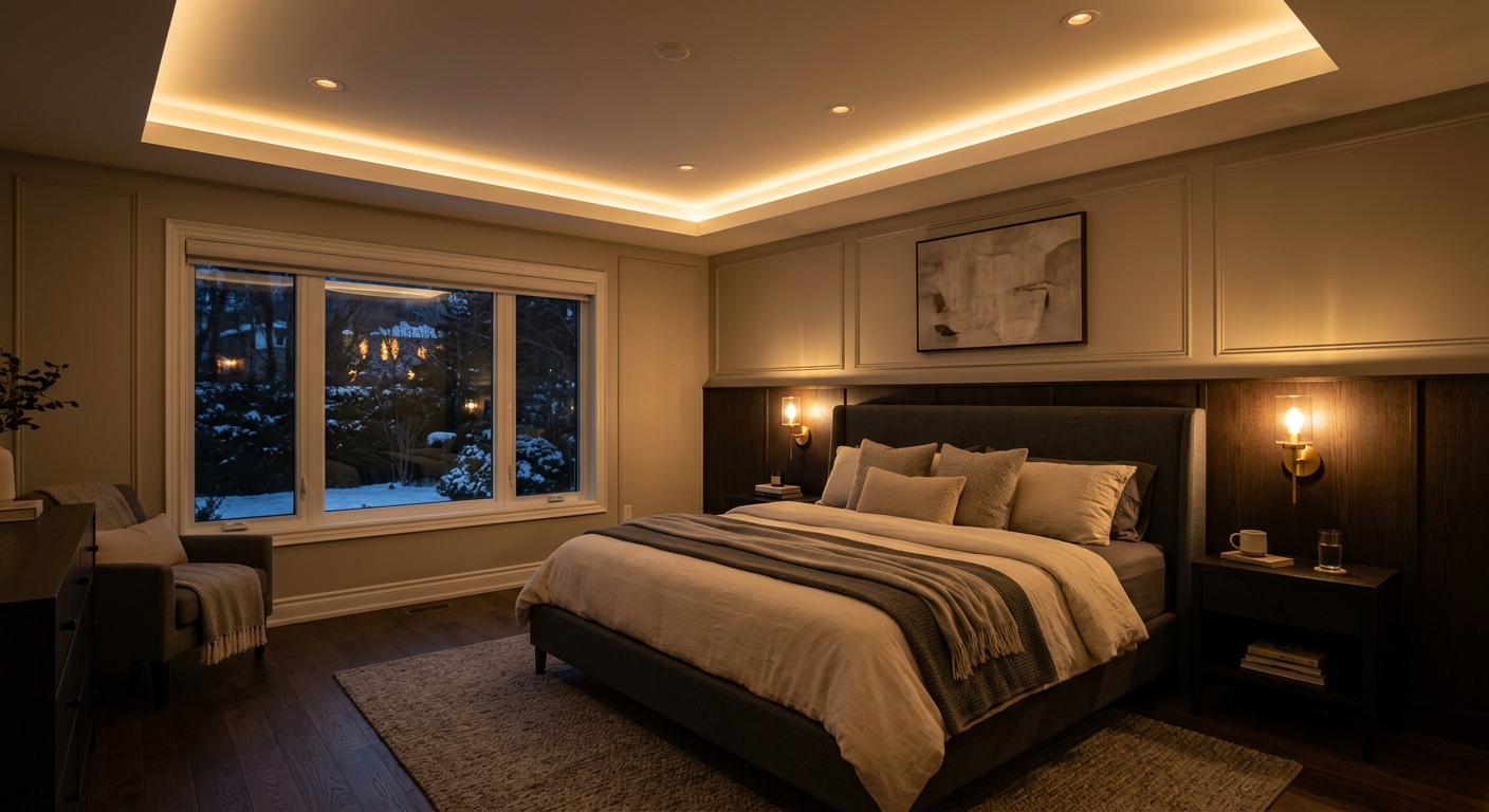 Layered Bedroom Lighting