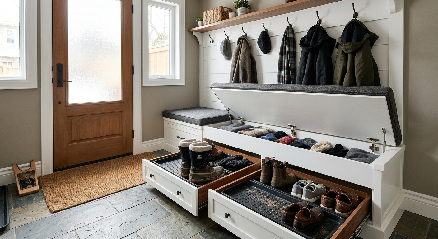 Bench with Boot Storage
