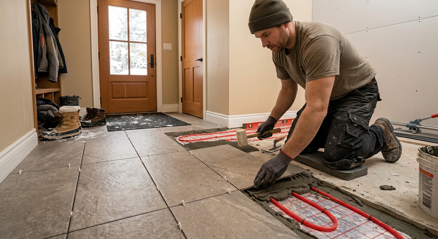Heated Ceramic Tile Floor