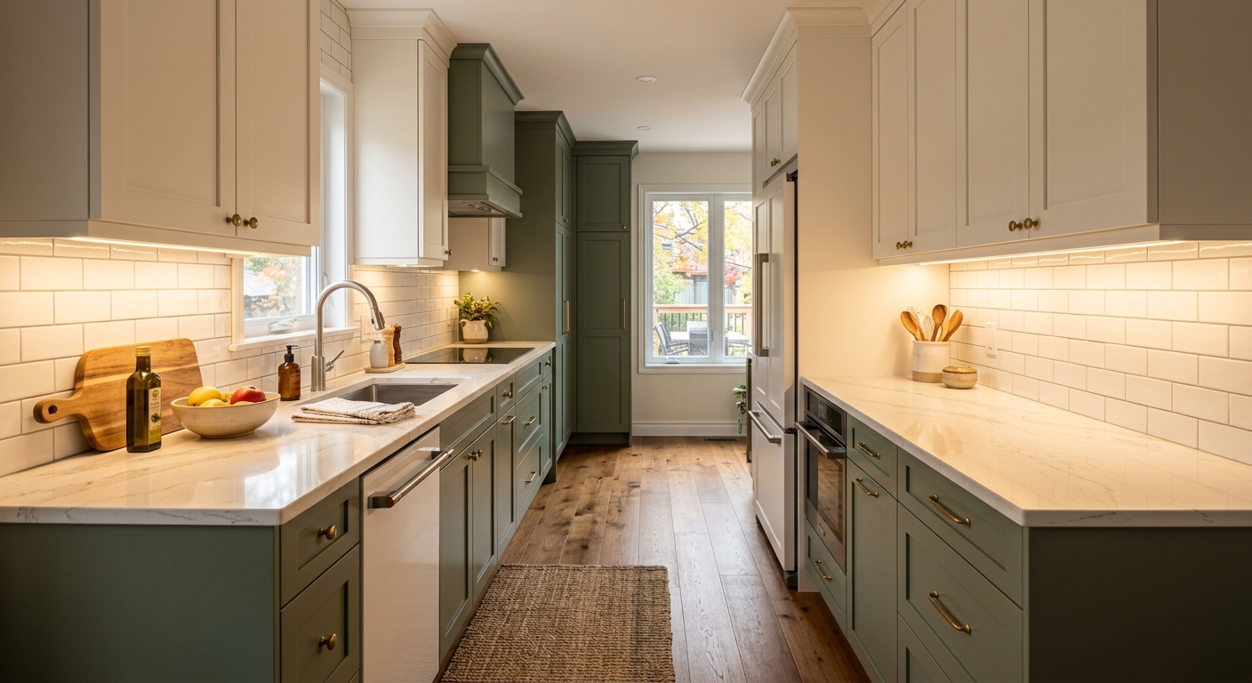 Two-Tone Galley Kitchen — photo 6