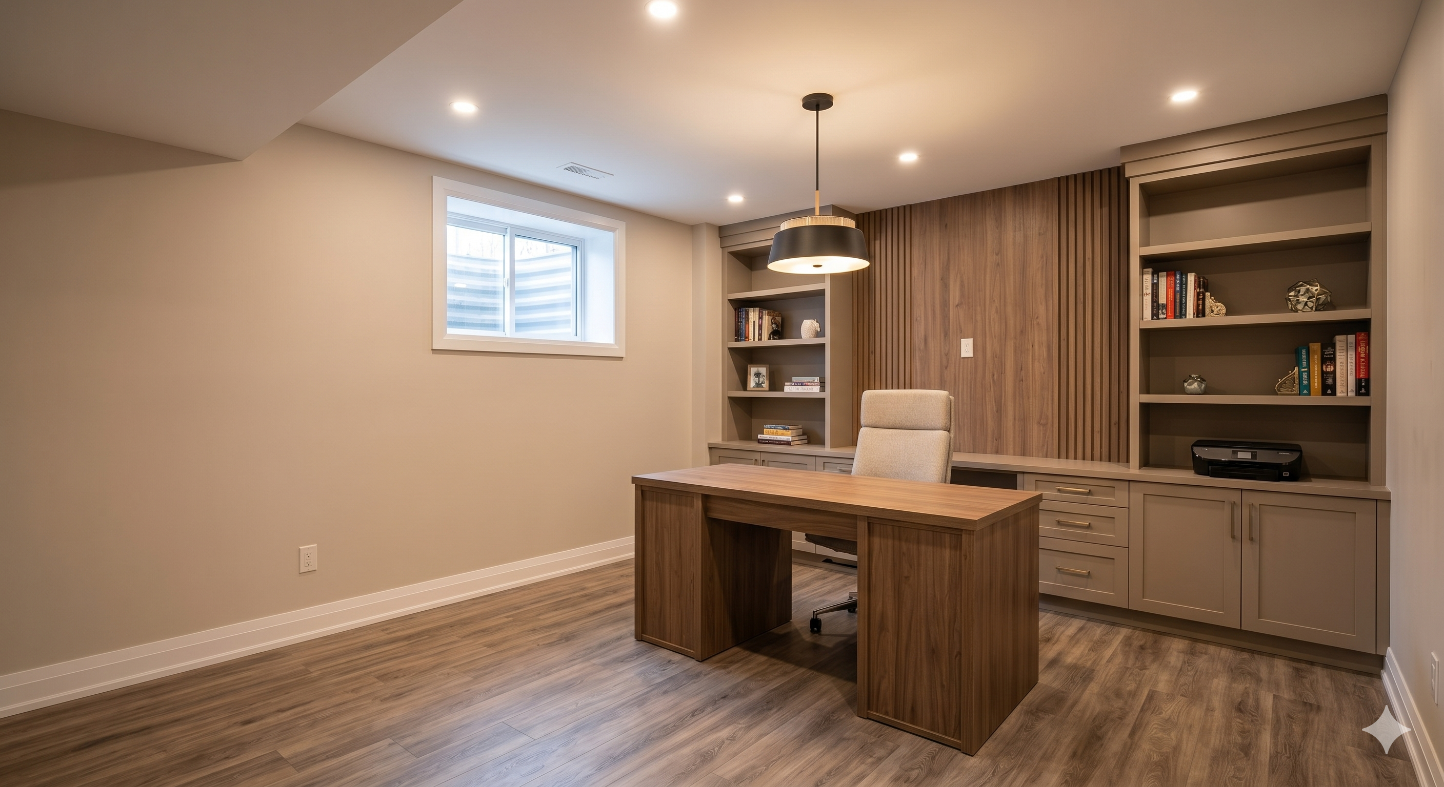 Suite sous-sol Ottawa avec fenêtre de sortie et placard