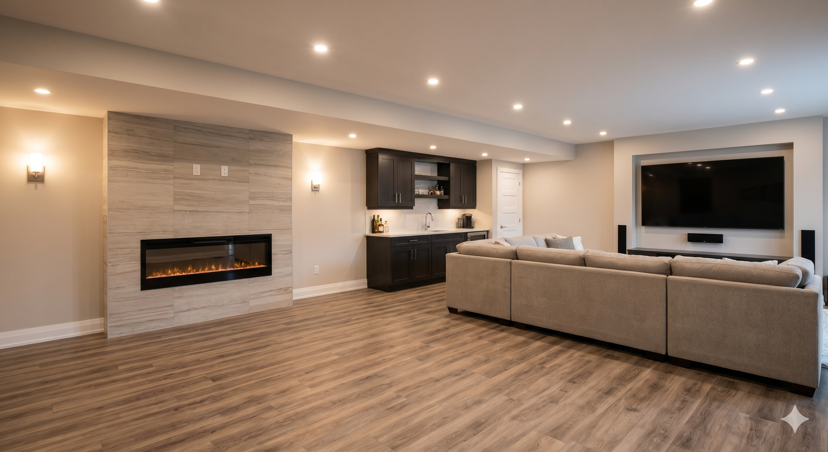 Finished basement renovation in Ottawa