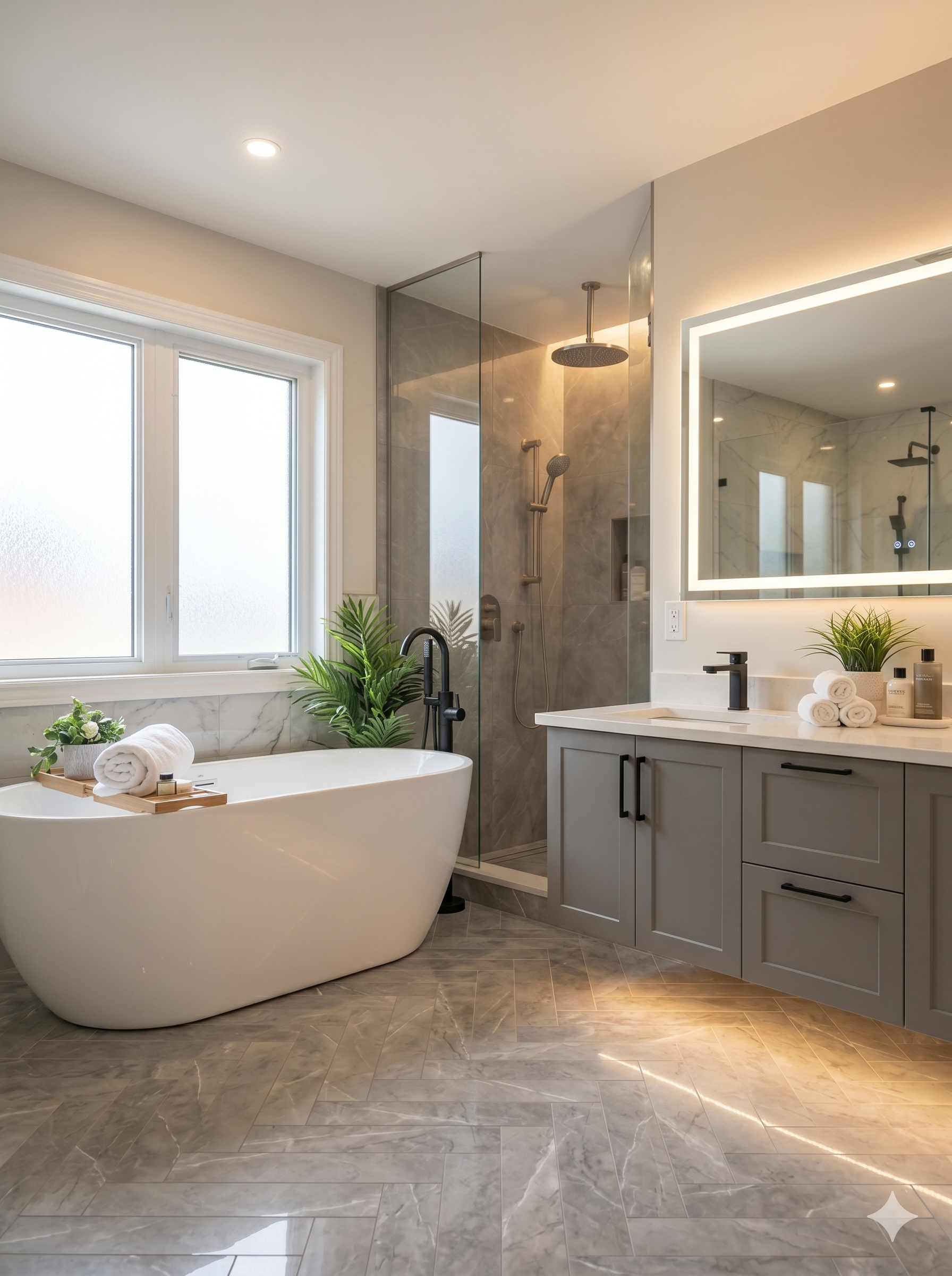 Salle de bain complète — vue d'ensemble