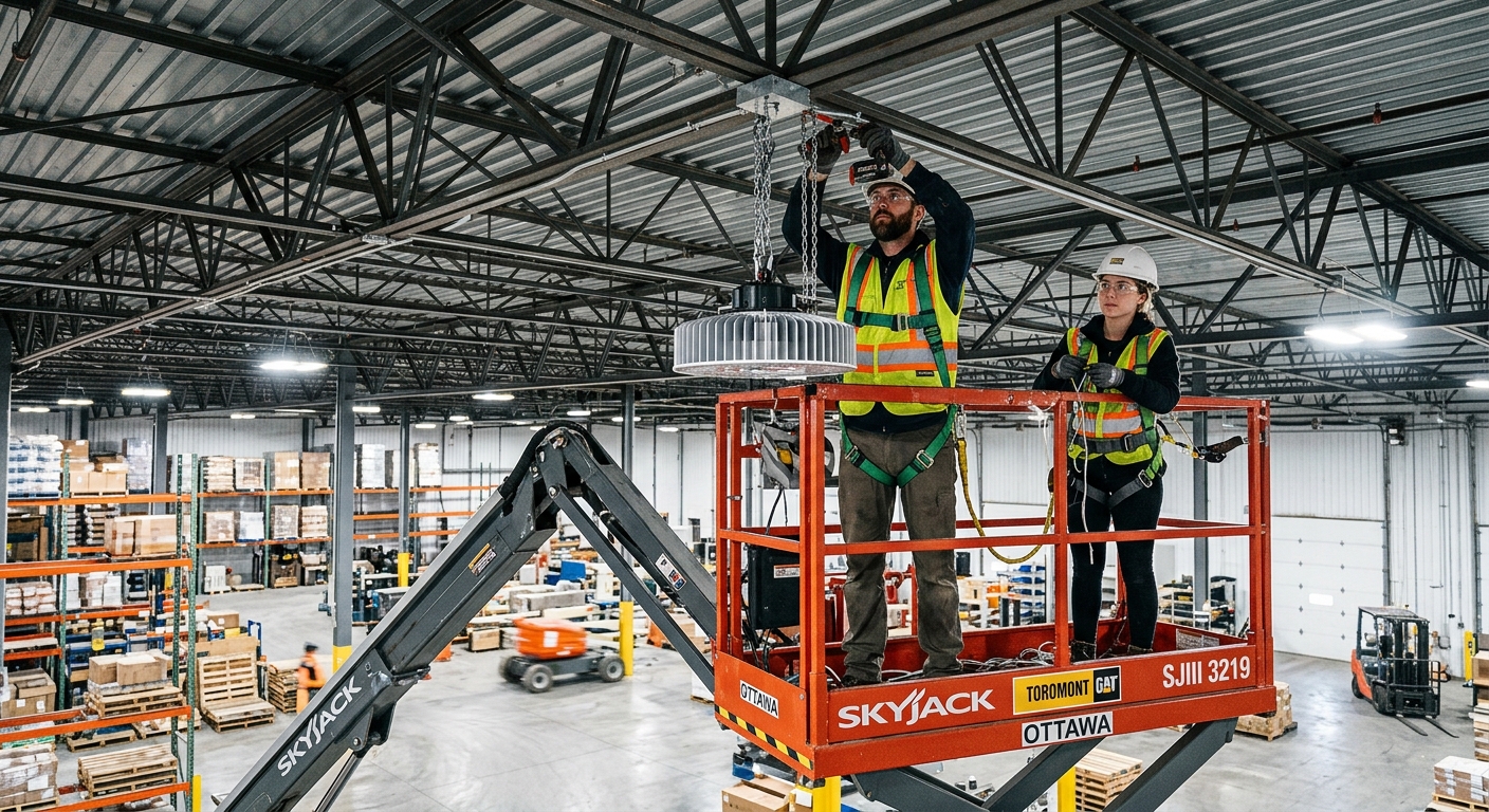 Commercial LED lighting upgrade Ottawa — office building