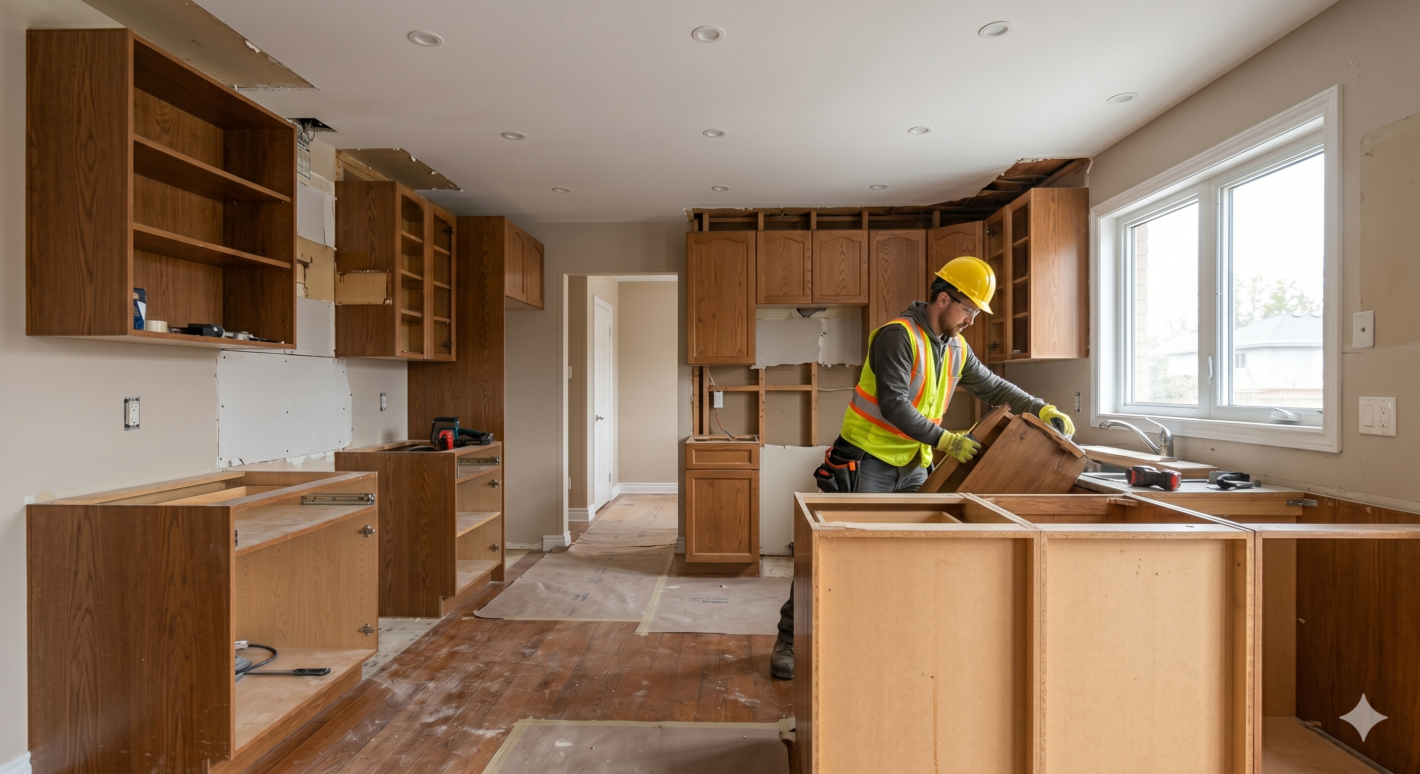 Chantier cuisine en cours — démolition