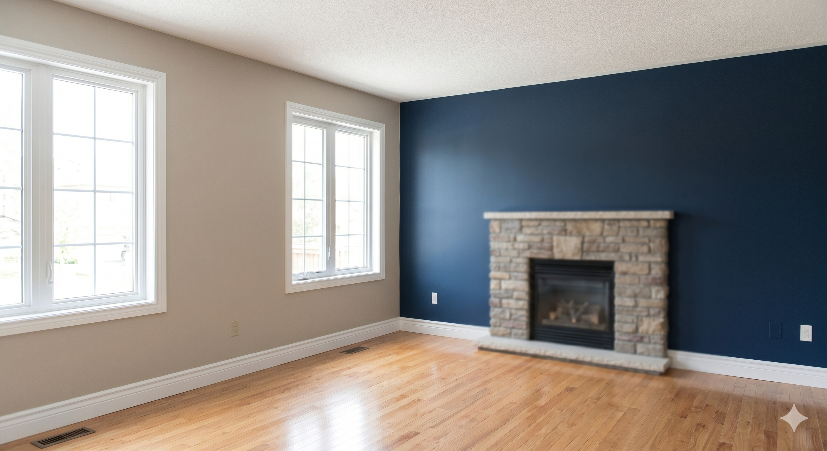 Résultat peinture intérieure Ottawa — mur accent bleu marine