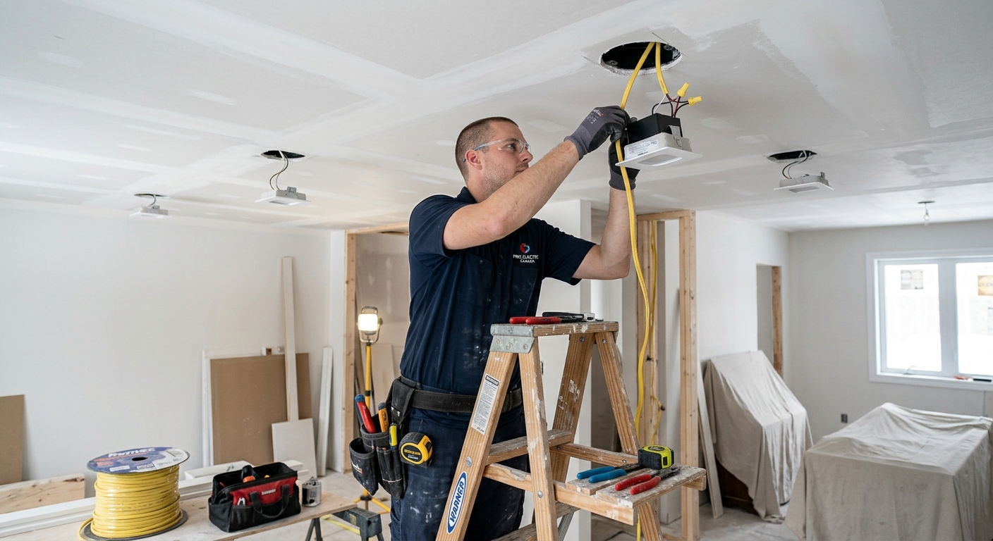 Pot light installation Ottawa — living room
