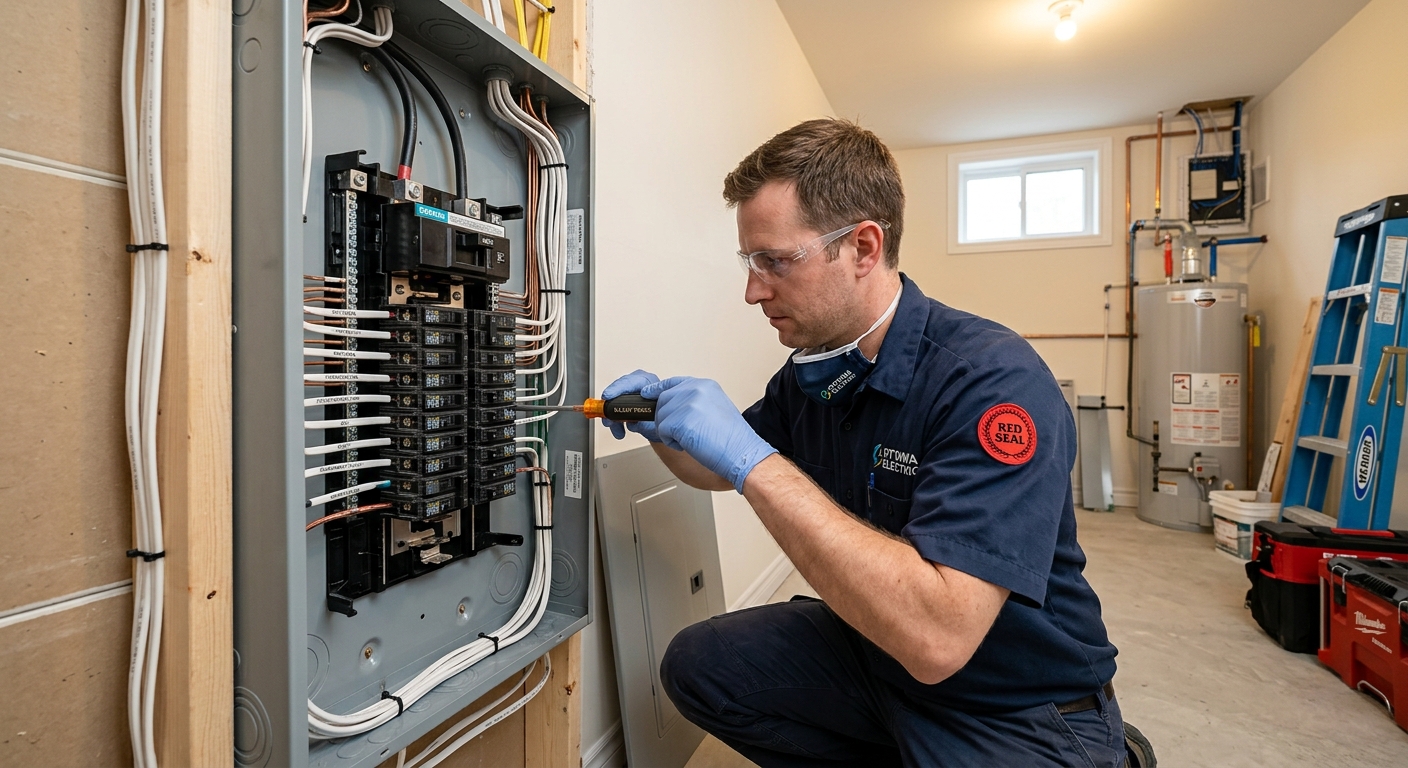 Licensed electrician performing residential electrical work in Ottawa