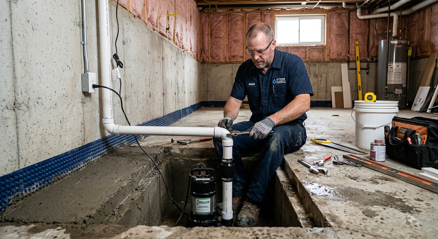 Sump pump installation Ottawa — basement waterproofing