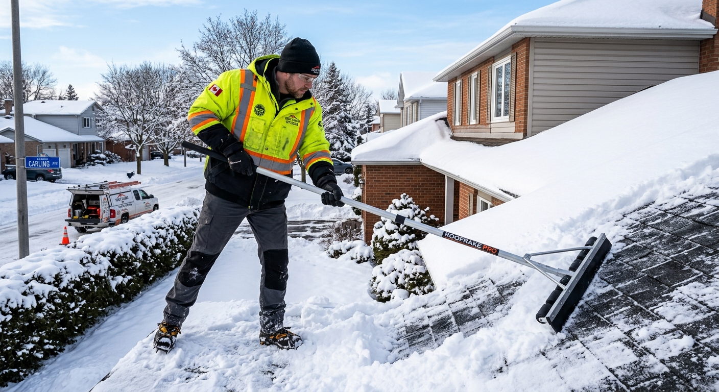 Roof rake snow removal Ottawa — safe technique