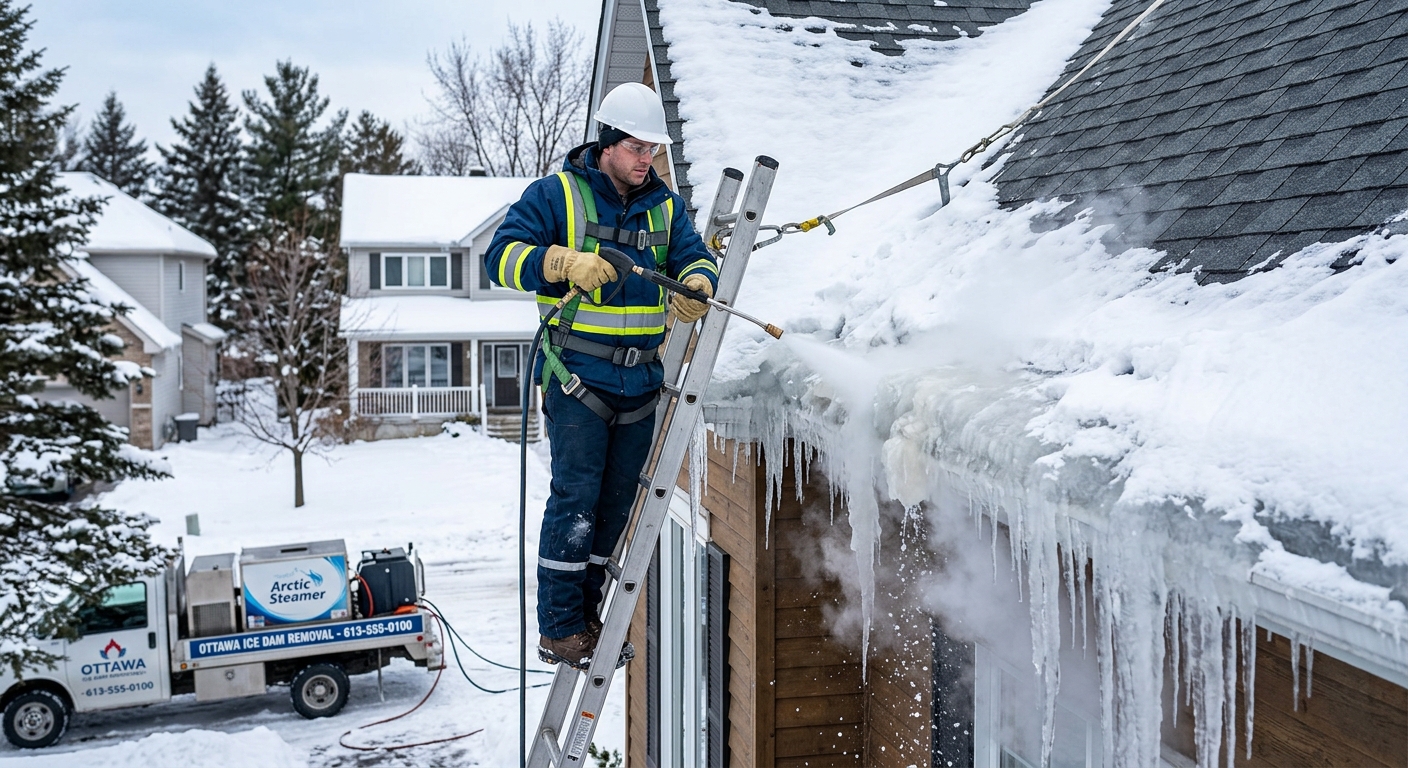Ice dam removal Ottawa — steam treatment